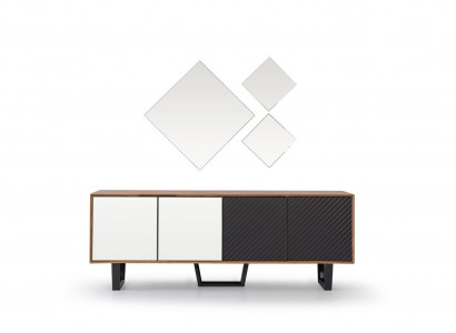 Modern dining room set consists of a 4-piece sideboard with 3 mirrors novelty.